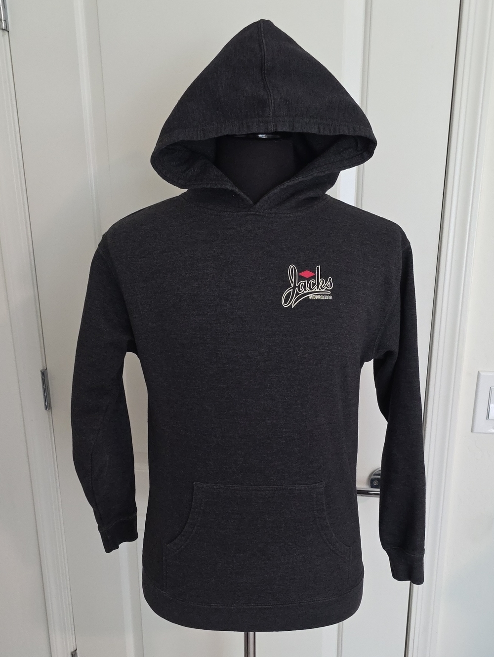 Jack's Surfboards Dark Charcoal Hooded Pullover with Script Logo
